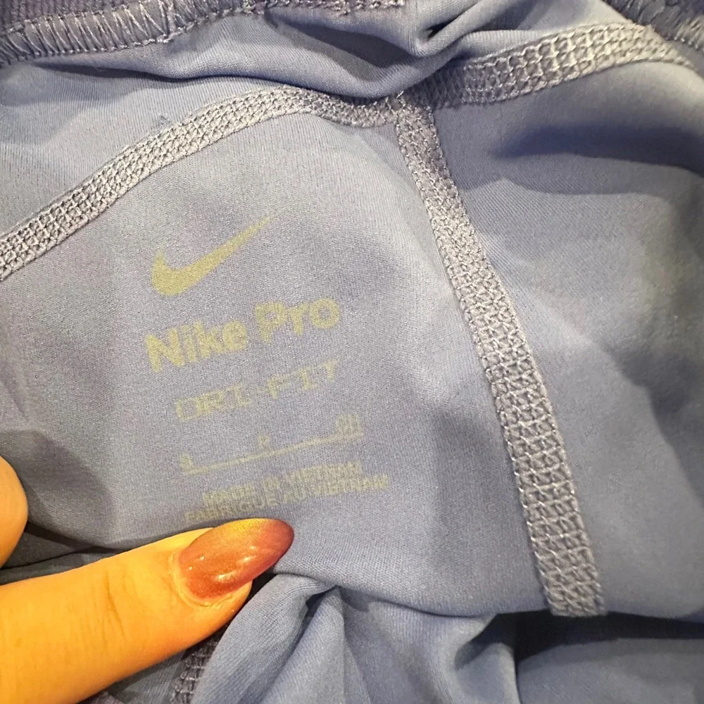 Nike Pro Women Small Blue Dri-FIT Mesh Panel Mid Rise Leggings FB5687-413